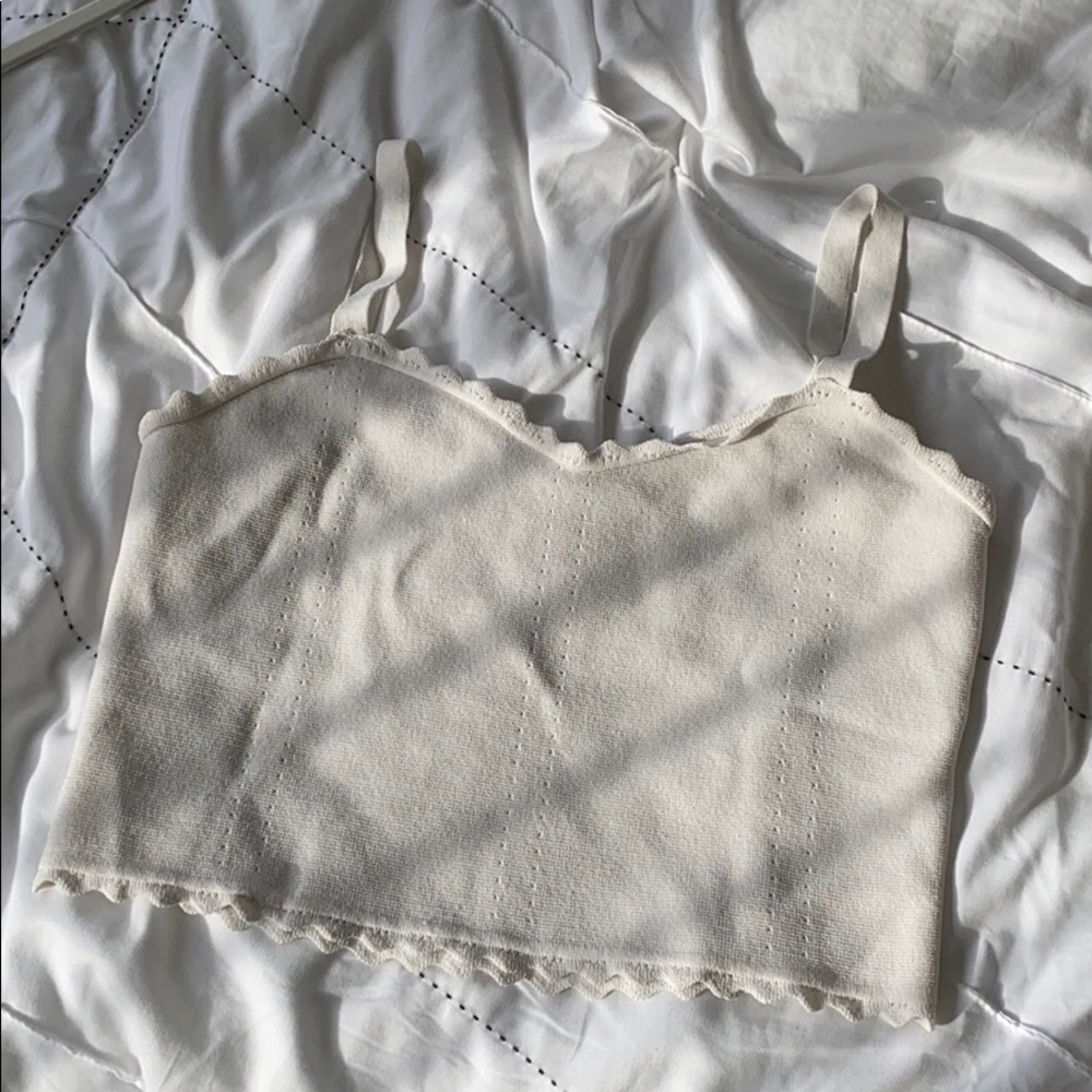 White Zara cropped tank top